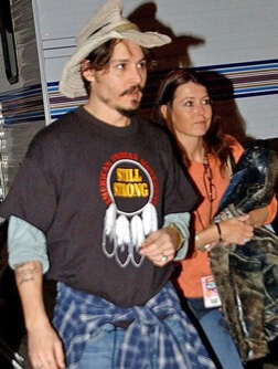 Christi Dembrowski with her brother Johnny Depp 